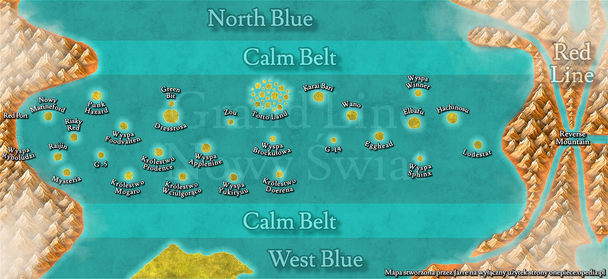 Mapa Grand Line - Nowy Świat